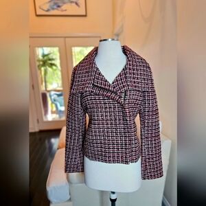 Talbots Y2K Tweed Moto Jacket Size 6